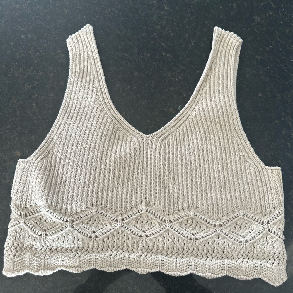 House of Harlow 1960 Cream Knit Crop Top